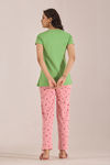 Sweet Moon Knit Cotton Pyjama Set - Pastelpink Green — thumbnail 2